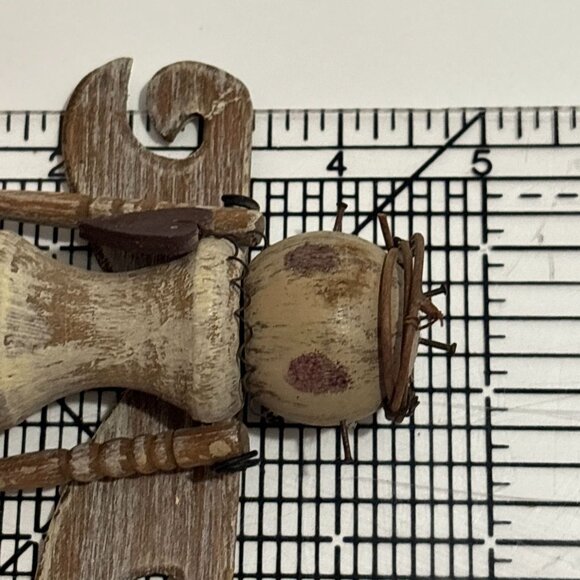 Handcrafted Wooden Angel Brown Figurines Set Of 6 Piece Rustic Finish Halos 4" - Picture 15 of 16